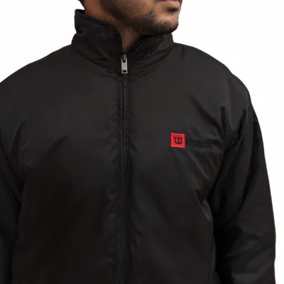 Hooded Windbreaker With Inner Padding – Black (উইলসন জ্যাকেট – ব্ল্যাক)